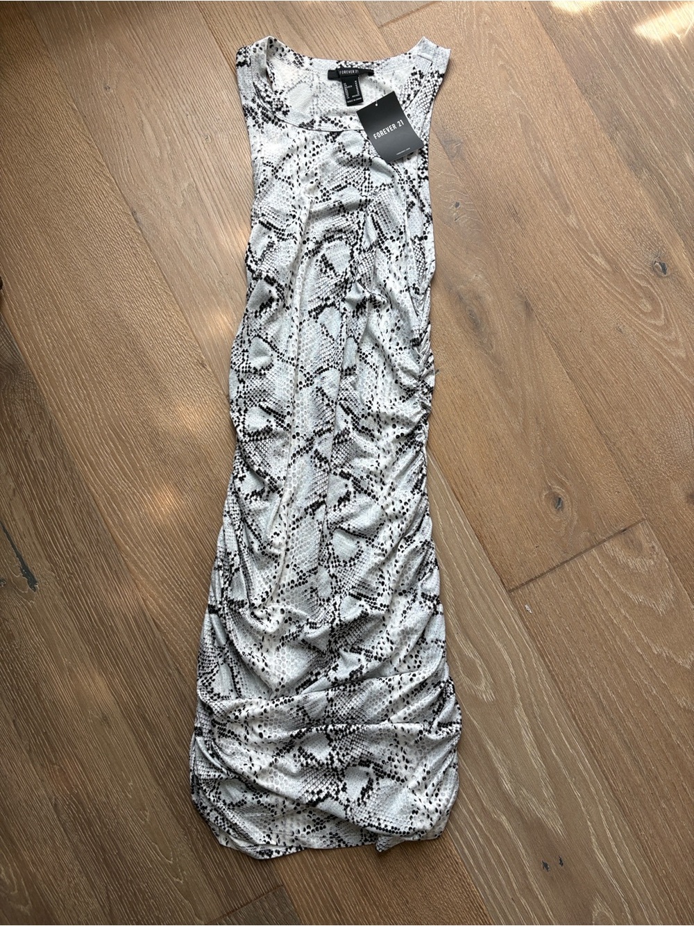 Forever 21 Black & White Snake-Print Maxi Dress